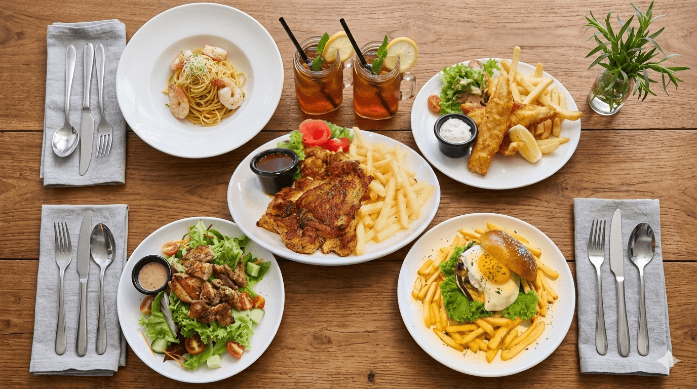 Surprise Fish Set - Catch Of The Day Served with Potato Of The Day, Greens & Iced Lemon Tea